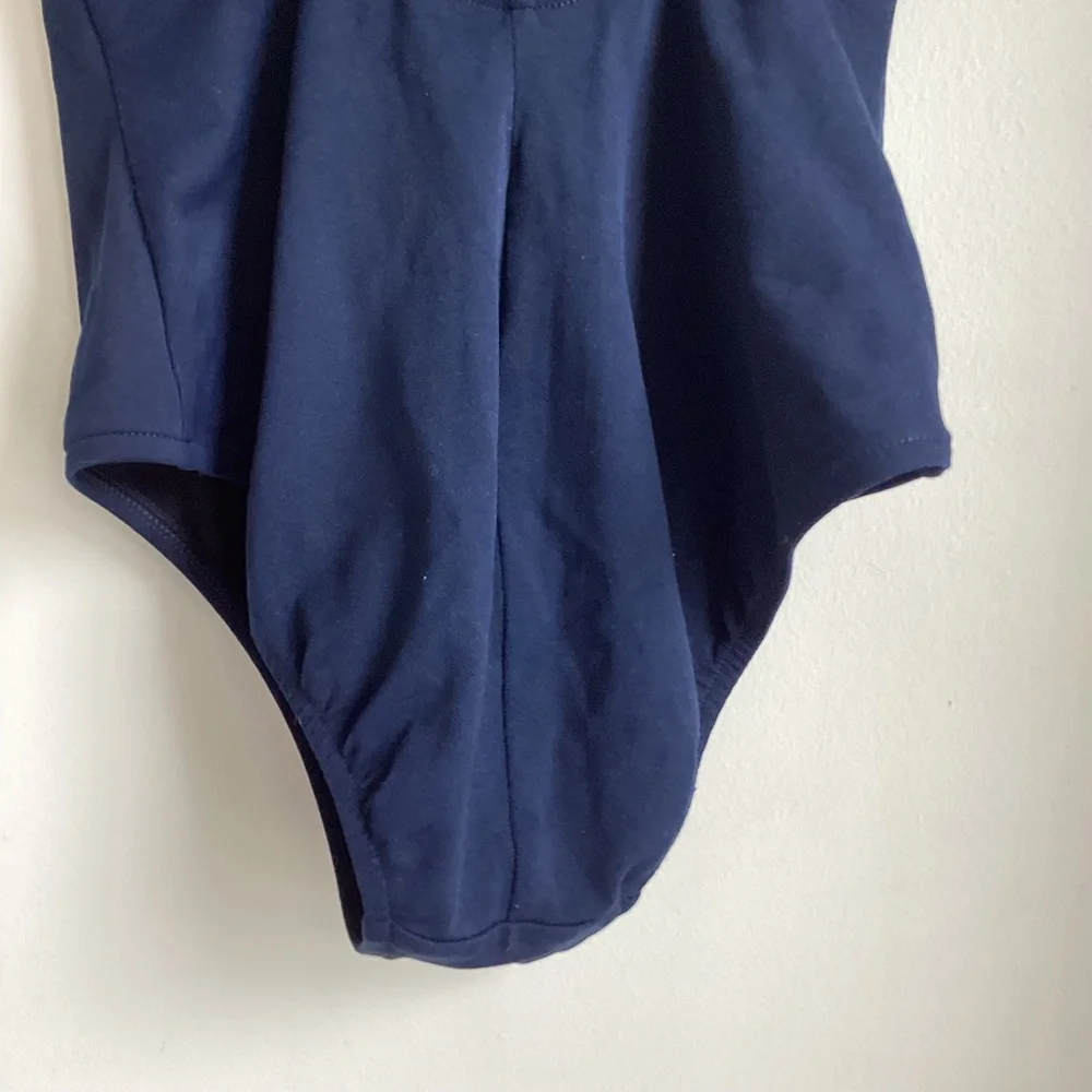 Ralph Lauren Blue Label One Piece Swimsuit Size 4 Navy Blue Classic Pony Logo - Picture 6 of 14